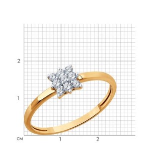 Кольцо из золота с фианитом «Снежное Сияние» Соколов (арт.019200)