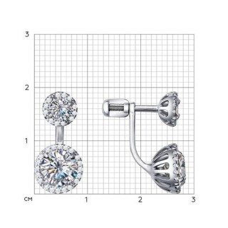 Серьги из серебра с фианитами «Сияние дуэта» Соколов (арт.94021435)