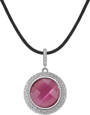 Кулон из серебра с кошачим глазом и куб. цирконием (Арт.fhp-1-h-31-s)