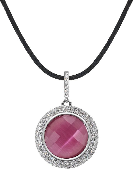 Кулон из серебра с кошачим глазом и куб. цирконием (Арт.fhp-1-h-31-s)