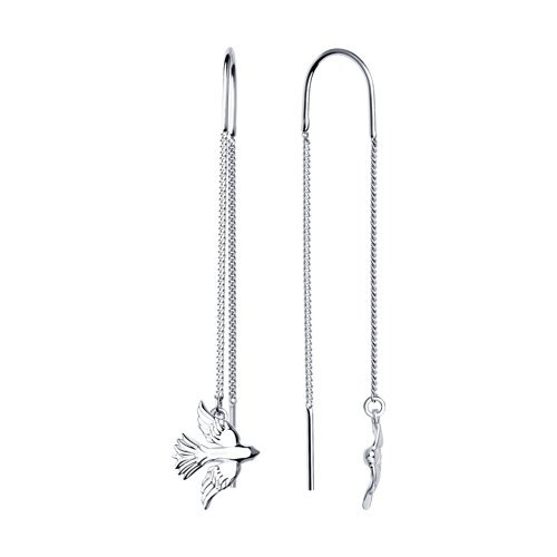 Серьги длинные из серебра (Арт.94022445)
