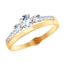 Кольцо из золота с фианитами (Арт.017891-4)