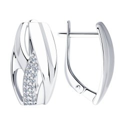 Серьги из серебра с фианитами (Арт.94023299)