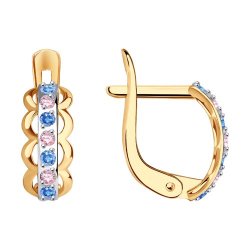 Серьги из золота с фианитами (Арт.027870)