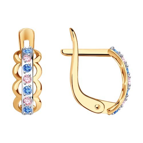 Серьги из золота с фианитами (Арт.027870)