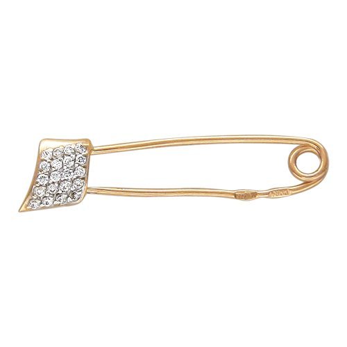 Брошь из красного золота с фианитами «Искра стиля» Estet (арт.01Ш110090)
