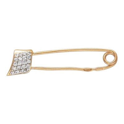 Брошь из красного золота с фианитами «Искра стиля» Estet (арт.01Ш110090)