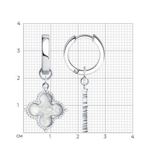 Серьги из серебра с эмалью «Сияющий Клевер» SOKOLOV (арт.94026077)