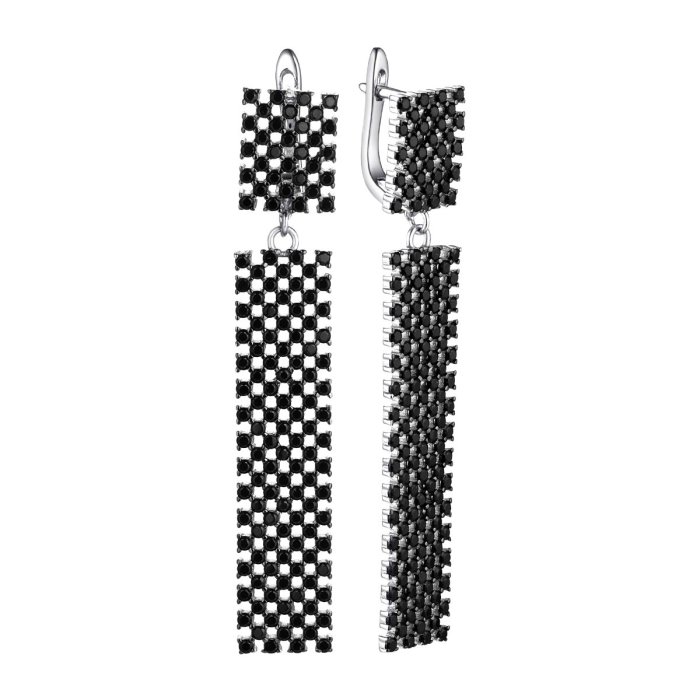 Серьги из серебра с шпинелью (Арт.cz-e01595-x-wb-x-x-b)