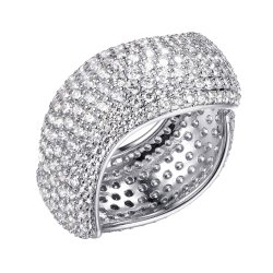 Кольцо из серебра с фианитом (Арт.cz-r03492-x-w-x-x-w)