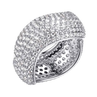 Кольцо серебряное с фианитами «Flower Shine» Fresh Jewelry (арт.CZ-R03492-X-W-X-X-W)