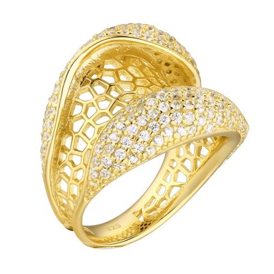 Кольцо с фианитами «Gaudi Fresh» из серебра 925, лимонное золочение, Fresh Jewelry (арт.FA-R02334-X-L-X-X-W)
