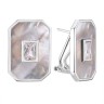 Серьги серебряные с жемчугом и фианитами «Gravity Shine» Fresh Jewelry (арт.PI-E03418-X-W-PN-X-W)