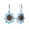 Серьги белое золото с сапфирами и топазами «Лазурная Геода» MyJewels (арт.BE10008)