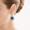 Серьги белое золото с сапфирами и топазами «Лазурная Геода» MyJewels (арт.BE10008)