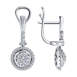 Серьги из белого золота с бриллиантами (Арт.1021742-3)