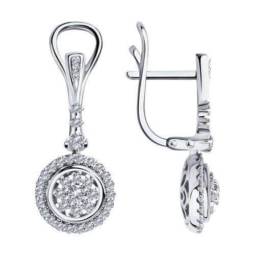 Серьги из белого золота с бриллиантами (Арт.1021742-3)