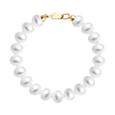 Браслет золотой 585 с жемчугом «Перламутровая классика» Соколов (арт.795038)