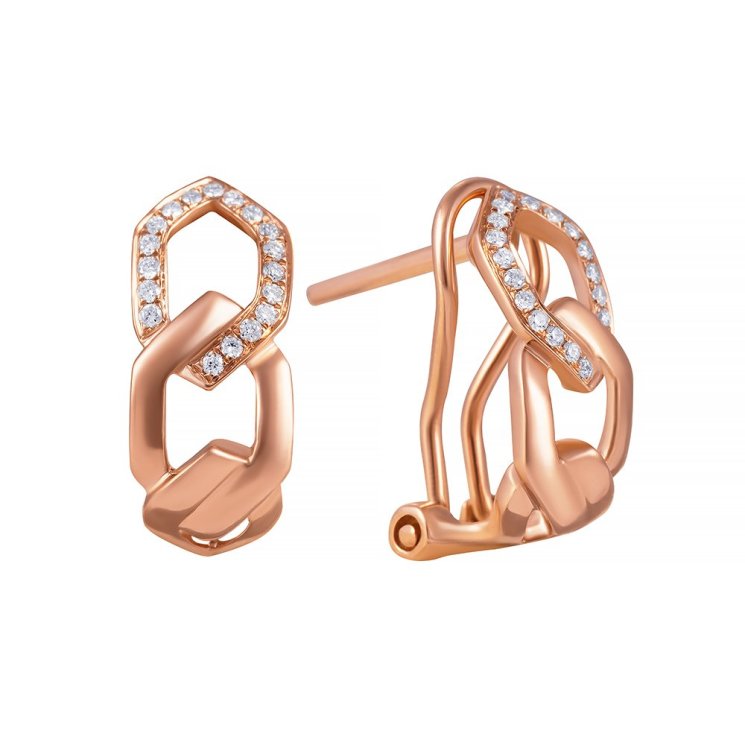 Серьги из золота с бриллиантом (Арт.e42659a-3001_sr_pink)