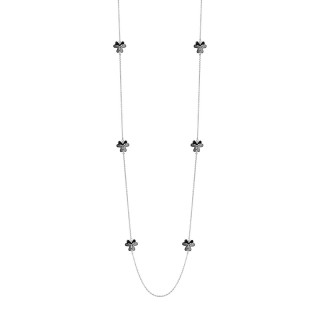 Ожерелье серебро с керамикой и фианитами «Ceramic Blossom» Fresh Jewelry (арт.TC-N02003-B-W-X-X-W)