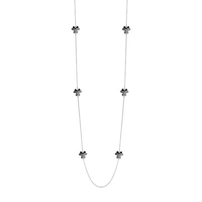 Ожерелье из серебра с керамикой и фианитом (Арт.tc-n02003-b-w-x-x-w)