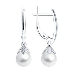 Серьги золотые пробы 585 с жемчугом (Арт.79-20008-3)