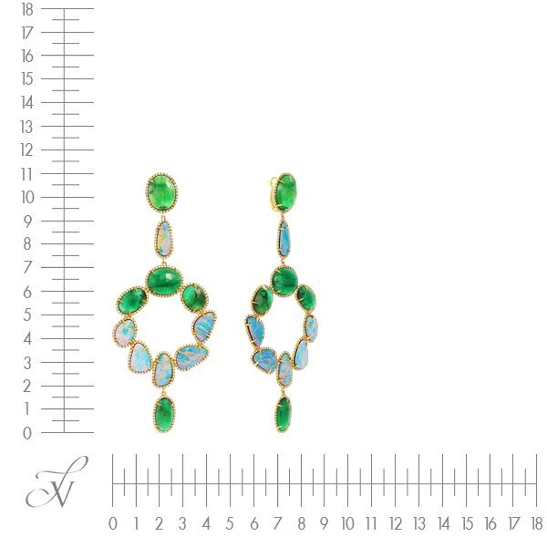 Серьги из золота с бриллиантом и изумрудом (Арт.er-dia-03142y_em_oa_yg)