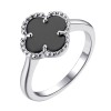 Кольцо с керамикой «Lucky Clover» серебро 925 Fresh Jewelry (арт.TC-R01968-B-W-X-X-X)