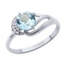 Кольцо из серебра с топазом и фианитами (Арт.94-310-00184-1)