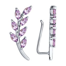 Серьги из серебра с аметистами (Арт.94-320-02642-2)