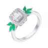 Кольцо из белого золота с бриллиантом и изумрудом (Арт.k6177r-0007_ko_em_wg)