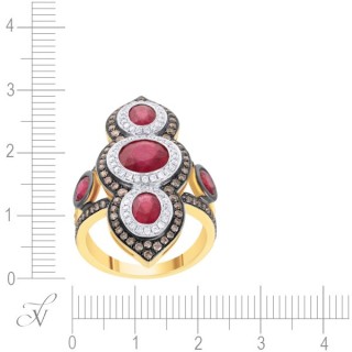 Кольцо с бриллиантами и рубинами «Гран Руж» My Jewels (арт.MR83420-WD-BR-GRU-YG)