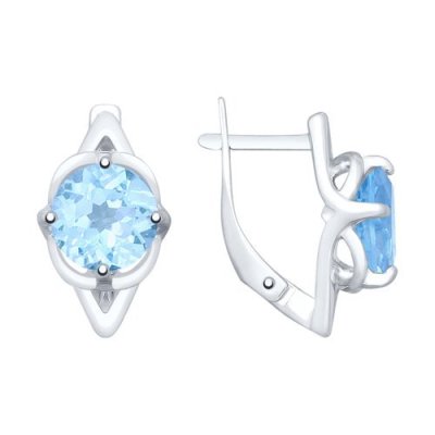 Серьги из серебра с топазами (Арт.92022028)