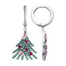 Серьги из серебра с корундами и фианитами (Арт.94026670)