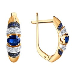 Серьги из золота с бриллиантами и сапфирами (Арт.2020851)