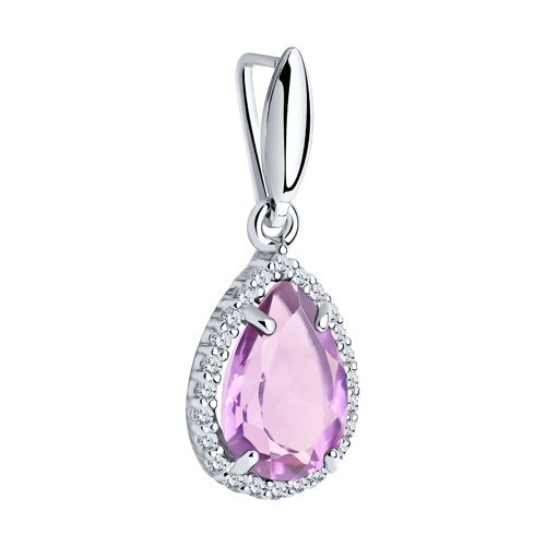 Подвеска из серебра с аметистом и фианитами (Арт.92030324)