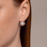 Серьги из серебра с жемчугом и фианитами (Арт.92022957)
