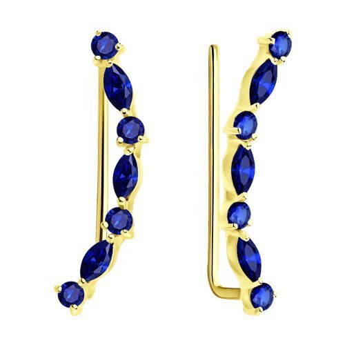Серьги из желтого золота с сапфирами (Арт.2021298-2)