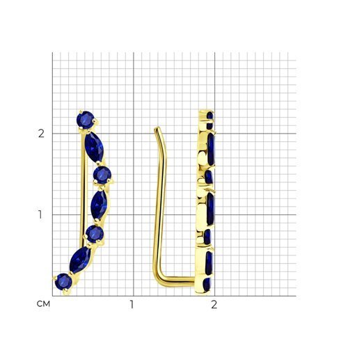 Серьги из желтого золота с сапфирами (Арт.2021298-2)