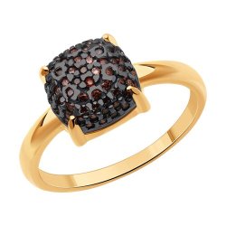 Кольцо из золочёного серебра с фианитами (Арт.93-110-01827-2)