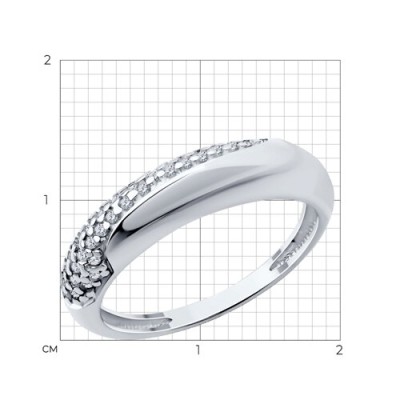 Кольцо из серебра с фианитами «Сияние линии» Соколов (арт.02068)