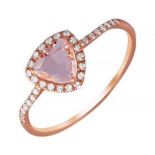 Кольцо золотое с морганитом и бриллиантами «Pink Heart» JVG (арт.RE31063)