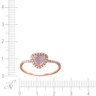 Кольцо золотое с морганитом и бриллиантами «Pink Heart» JVG (арт.RE31063)
