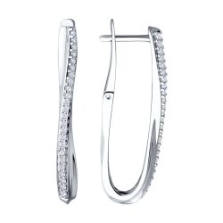Серьги из серебра с фианитами (Арт.94-120-02076-1)