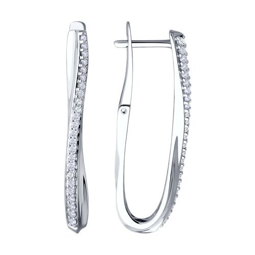 Серьги из серебра с фианитами (Арт.94-120-02076-1)