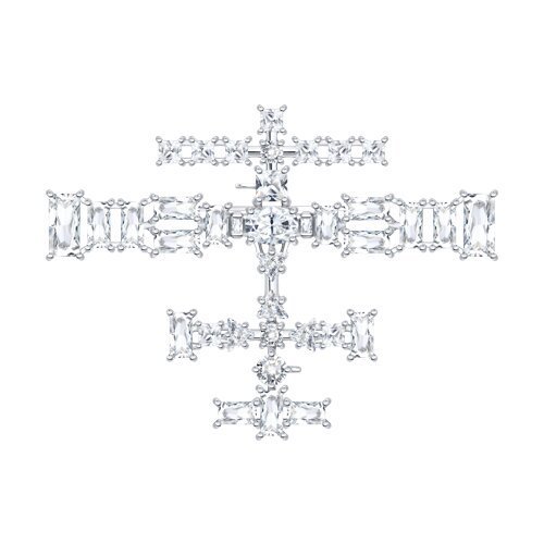 Брошь из серебра с фианитами (Арт.94049014)