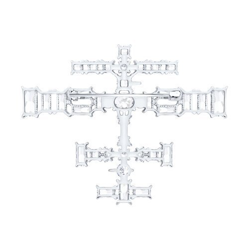 Брошь из серебра с фианитами (Арт.94049014)