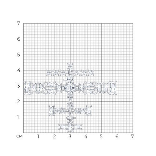 Брошь из серебра с фианитами (Арт.94049014)