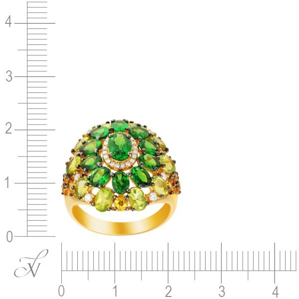 Кольцо из золота с бриллиантом и сапфиром (Арт.sb00207r-ygpys_ko_ys_pd_tv_yg)