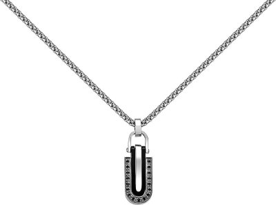 Кулон из стали с сталью и шпинелью (Арт.ugl_403)